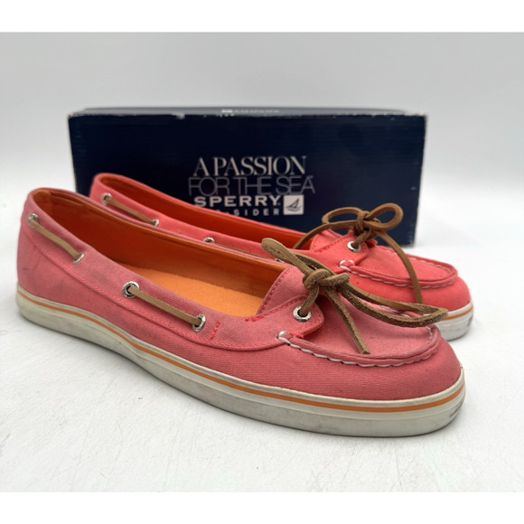 Sperry LOLA Women's USED Boat Shoe Neon Salmon US Size 11 Medium (9688748) - Picture 1 of 10